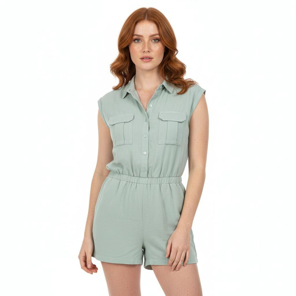 Monrow Light Green Utility Romper - Small